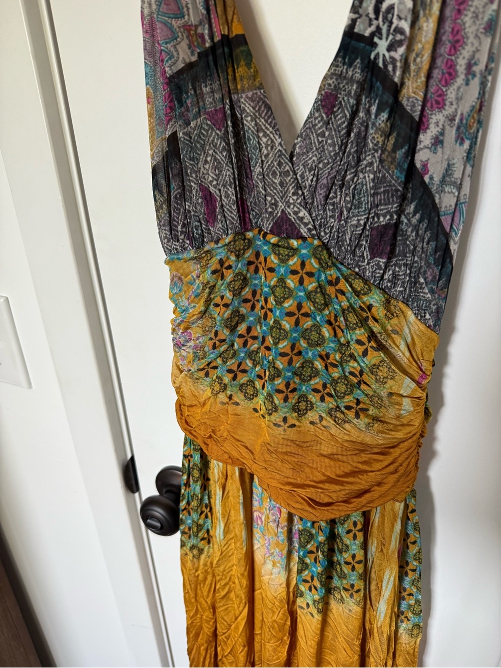 Etro Mustard Yellow and Brown Printed Maxi Dress - Picture 3 of 7